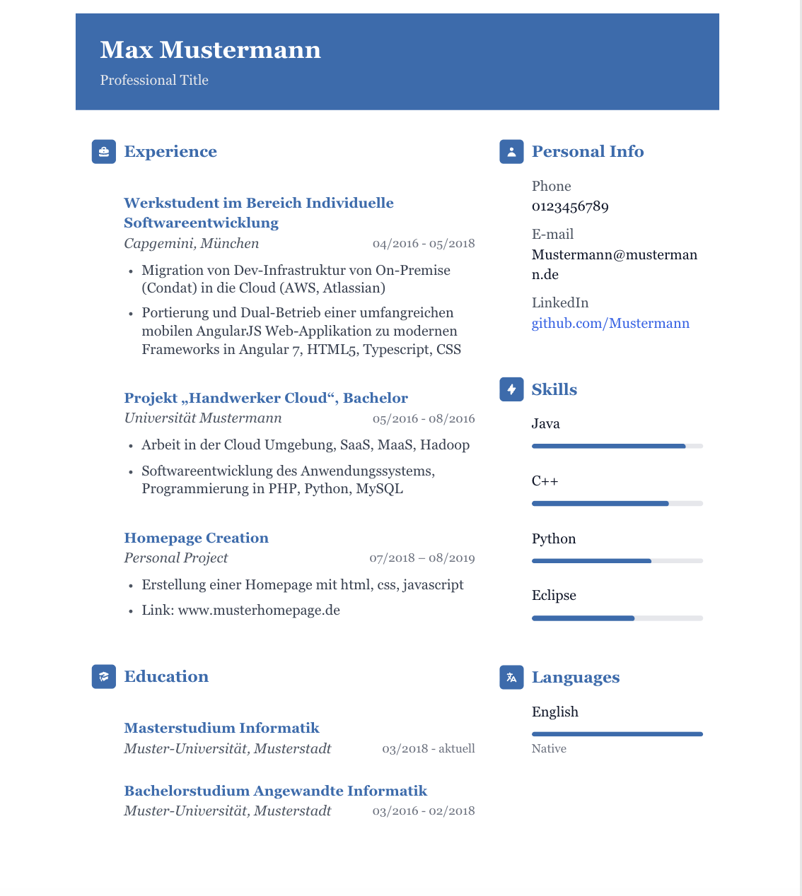 Cascade Resume Template