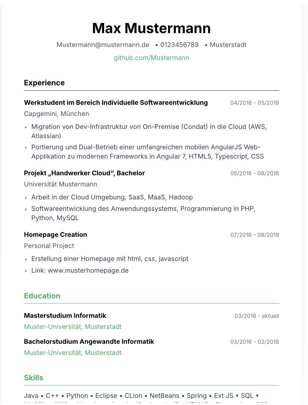 Minimal Resume Template